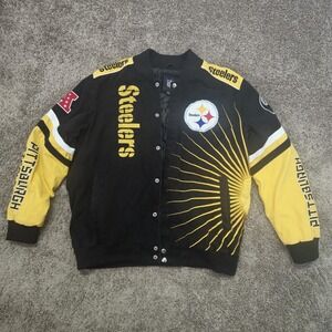 Pittsburgh Steelers Extreme Redzone Twill Jacket By G-III - Black Men's‎ 2XL